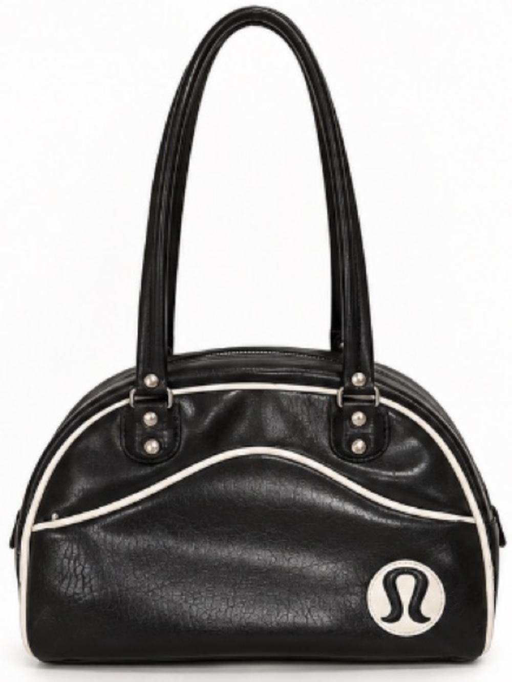 lululemon athletica Black Shoulder Bag with White Logo Piping - Picture 2 of 2